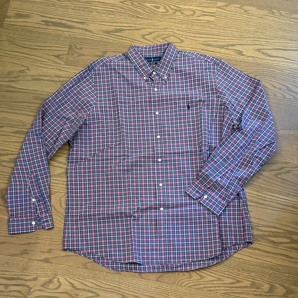 Ralph Lauren Red and Blue Plaid Button-Down Shirt